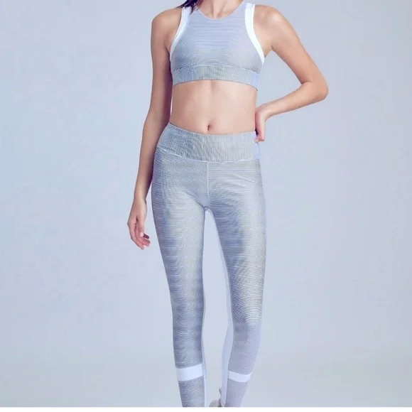 All Fenix Sports Bra grey and white stripes size small,  yoga, running, cycling. - Picture 2 of 11